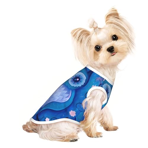 M Pet atmungsaktives ärmelloses T-Shirt mit Eulen-Druck, für kleine bis mittelgroße Katzen, Welpen, Yorkie, Dackel, Französische Bulldogge von SamLng