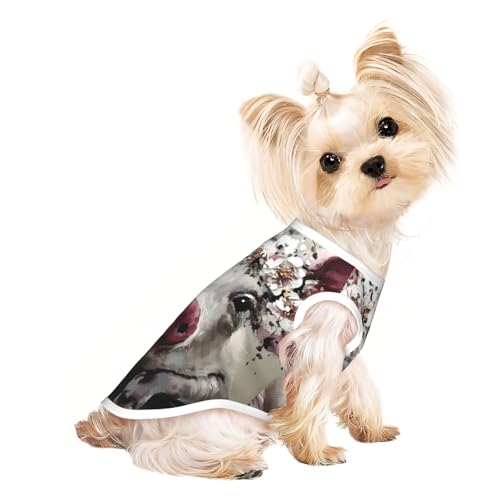 M Pet atmungsaktives ärmelloses T-Shirt mit Schweine-Aufdruck – kleine bis mittelgroße Katzen, Welpen, Yorkie, Dackel, Französische Bulldogge von SamLng