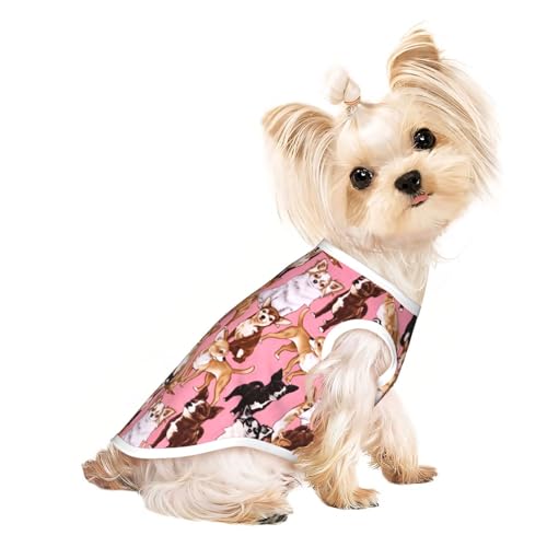 S Pet T-Shirt, atmungsaktiv, ärmellos, Chiwawas Hund, Rosa, bedruckt, für kleine bis mittelgroße Katzen, Welpen, Yorkie, Dackel, Französische Bulldogge S Pet T-Shirt, atmungsaktiv, ärmellos, Chiwawas Hund, Rosa, bedruckt, für kleine bis mittelgroße Katzen, Welpen, Yorkie, Dackel, Französische Bulldogge von SamLng