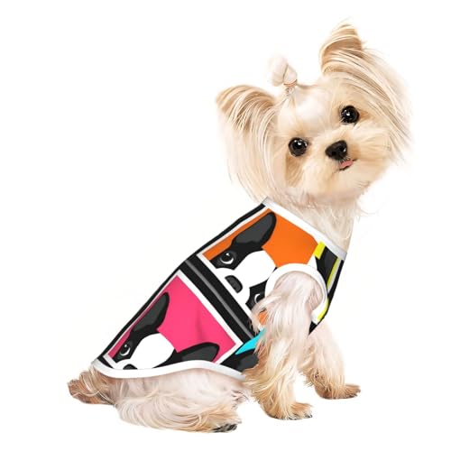 S Pet T-Shirt, atmungsaktiv, ärmellos, bunt, französische Bulldogge, für kleine bis mittelgroße Katzen, Welpen, Yorkie, Dackel, Französische Bulldogge S Pet T-Shirt, atmungsaktiv, ärmellos, bunt, französische Bulldogge, für kleine bis mittelgroße Katzen, Welpen, Yorkie, Dackel, Französische Bulldogge von SamLng