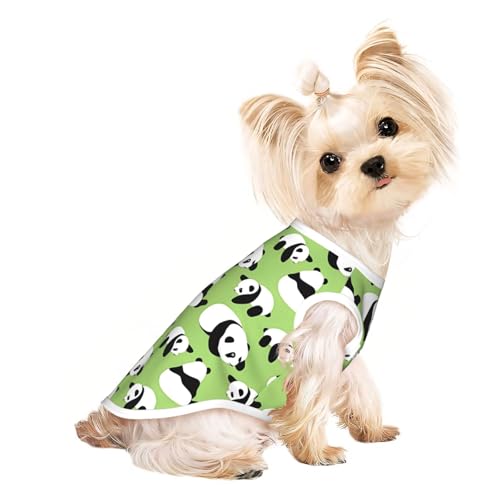 S Pet T-Shirt, atmungsaktiv, ärmellos, grüner Hintergrund, Panda-Druck, kleine bis mittelgroße Katzen, Welpen, Yorkie, Dackel, Französische Bulldogge S Pet T-Shirt, atmungsaktiv, ärmellos, grüner Hintergrund, Panda-Druck, kleine bis mittelgroße Katzen, Welpen, Yorkie, Dackel, Französische Bulldogge von SamLng