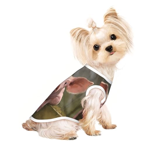 S Pet atmungsaktives ärmelloses T-Shirt mit niedlichem Schweine-Druck – kleine bis mittelgroße Katzen, Welpen, Yorkie, Dackel, Französische Bulldogge von SamLng