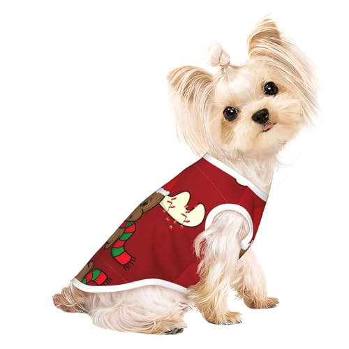 S Pet atmungsaktives ärmelloses T-Shirt mit niedlichem Weihnachts-Rentier-Aufdruck – kleine bis mittelgroße Katzen, Welpen, Yorkie, Dackel, Französische Bulldogge S Pet atmungsaktives ärmelloses T-Shirt mit niedlichem Weihnachts-Rentier-Aufdruck – kleine bis mittelgroße Katzen, Welpen, Yorkie, Dackel, Französische Bulldogge von SamLng
