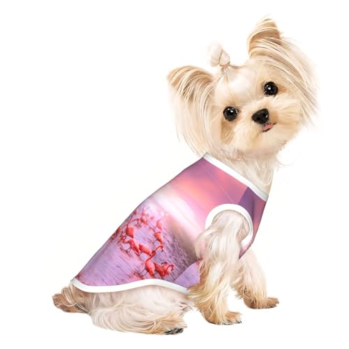 S Pet atmungsaktives ärmelloses T-Shirt mit rosa Flamingo-Muster – kleine bis mittelgroße Katzen, Welpen, Yorkie, Dackel, Französische Bulldogge S Pet atmungsaktives ärmelloses T-Shirt mit rosa Flamingo-Muster – kleine bis mittelgroße Katzen, Welpen, Yorkie, Dackel, Französische Bulldogge von SamLng