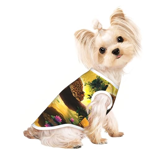 S Pet atmungsaktives ärmelloses Tier-T-Shirt mit Tiger-Print – kleine bis mittelgroße Katzen, Welpen, Yorkie, Dackel, Französische Bulldogge von SamLng