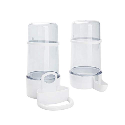 Samine Automatischer Vogelfutterspender / Wasserflasche, transparent, 2 Stück, Weiß von Samine