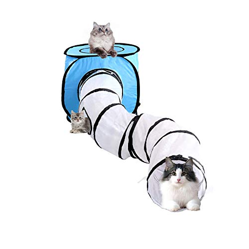 Samine Katzentunnel, Kätzchenspielzeug, abnehmbare Röhre und Zelt, interaktives Haustier-Tunnel-Spielzeug von Samine