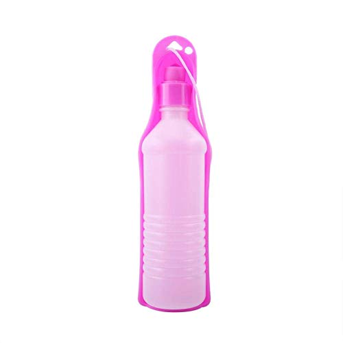 Samine Tragbare Reise-Wasserflasche für Hunde und Katzen, 250 ml/500 ml, Rosa von Samine