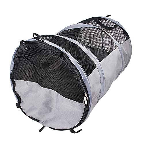 Transporttasche für Haustiere, zusammenklappbar, atmungsaktiv, für Autorücksitz, Grau von Samine