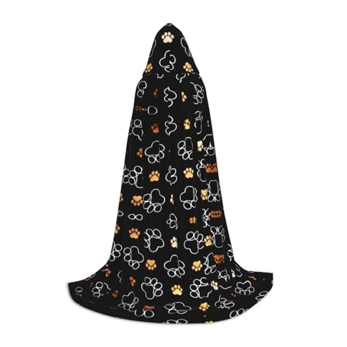 Samlng Kapuzenumhang mit Hundepfotenabdrücken – ideal für Jedi-, Zauberer- und Zauberer-Motto-Partys, Maskeraden, Halloween, Ostern, Karneval Samlng Kapuzenumhang mit Hundepfotenabdrücken – ideal für Jedi-, Zauberer- und Zauberer-Motto-Partys, Maskeraden, Halloween, Ostern, Karneval von SamLng