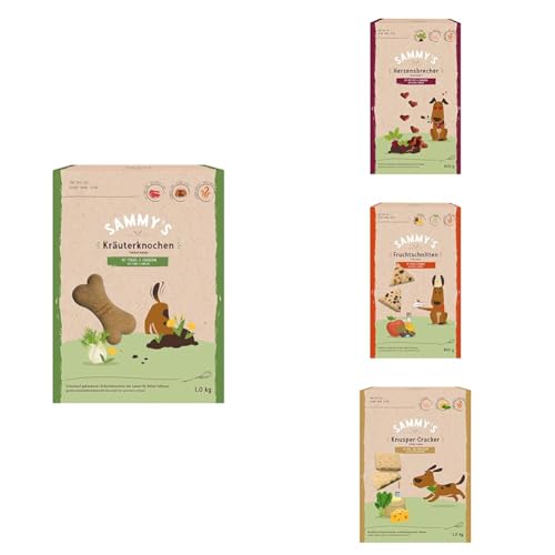 Backwaren Bundle aus Sammy´s Kräuterknochen | Schonend gebackene Hundesnacks 1 kg + Sammy´s Herzensbrecher 1 x 800 g + Sammy´s Fruchtschnitten 1 x 800 g + Sammy´s Knusper-Cracker 1 x 1 kg Backwaren Bundle aus Sammy´s Kräuterknochen | Schonend gebackene Hundesnacks 1 kg + Sammy´s Herzensbrecher 1 x 800 g + Sammy´s Fruchtschnitten 1 x 800 g + Sammy´s Knusper-Cracker 1 x 1 kg von Sammy's Hundesnacks