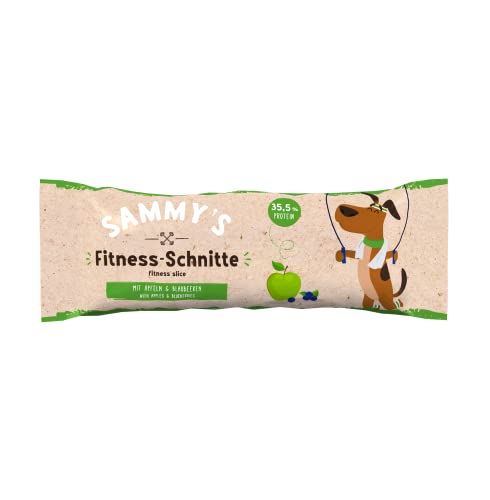 Sammy´s Fitness-Schnitte mit Äpfel & Blaubeeren | Hundesnack mit viel frischem Fleisch | Riegel to-go |20 x 25 g von Sammy's Hundesnacks