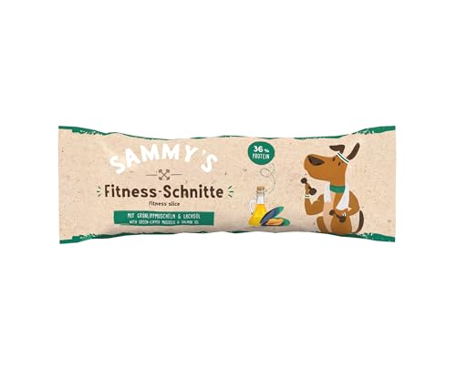 Sammy´s Fitness-Schnitte mit Grünlippmuscheln & Lachsöl | Hundesnack mit viel frischem Fleisch | Riegel to-go |20 x 25 g von Sammy's Hundesnacks