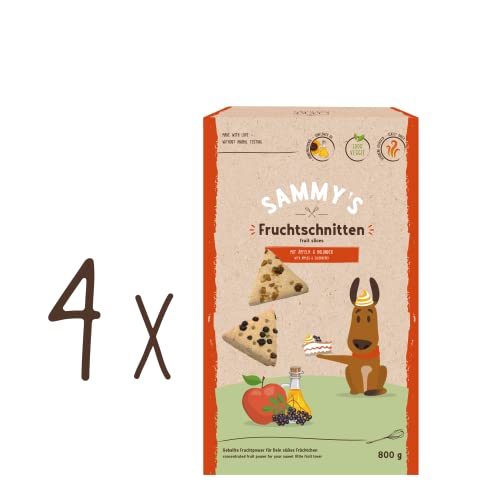 Sammy´s Fruchtschnitten | Fruchtige, gebackene Snacks für Hunde | mit Äpfeln & Holunder | 4 x 800 g von Sammy's Hundesnacks