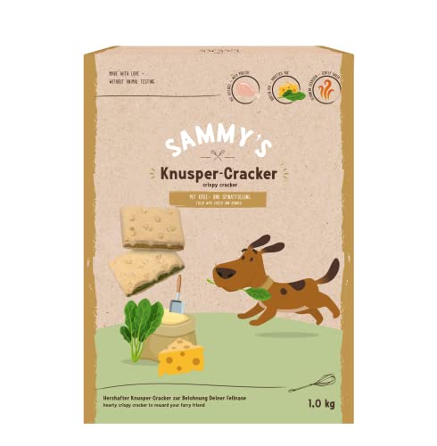 Sammy´s Knusper-Cracker | Herzhafte Snacks für Hunde | Knusper-Cracker mit Käse- und Spinatfüllung | 1 x 1 kg von Sammy's Hundesnacks