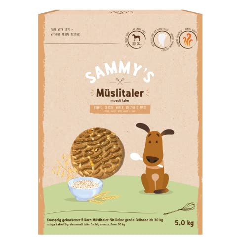 Sammy´s Müslitaler | Knusprig gebackene Hundesnacks |5-Korn-Müslitaler für Deine große Fellnase (ab 30 kg) | 5 kg von bosch TIERNAHRUNG
