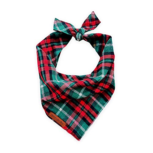 Sammy's Sew Shop Holiday Plaid Flanell Hund Bandana - Rot Grün Kariert Haustier Schal, Krawatte Rücken, Premium Flanell Stoff, Einzigartiges Design, Handgefertigt in den USA, (Small) von Sammy's Sew Shop