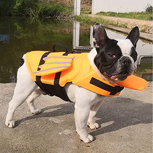 Hunde-Schwimmweste – Schwimmhilfe für Hunde, Hundejacke, verstellbare Rettungsweste für Haustiere, reflektierende Sicherheitsweste mit Griff und Winkelflügeln für kleine, mittelgroße und gro von Samnuerly