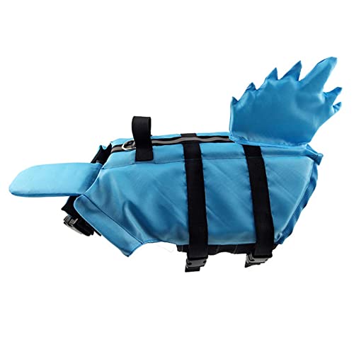 Hundeschwimmweste, Sommerhai-Haustierschwimmweste, verstellbare Hundebadebekleidung, mit hohem Auftrieb, für Schwimmen/Pool/Strand/Bootfahren,A,XL von Samnuerly