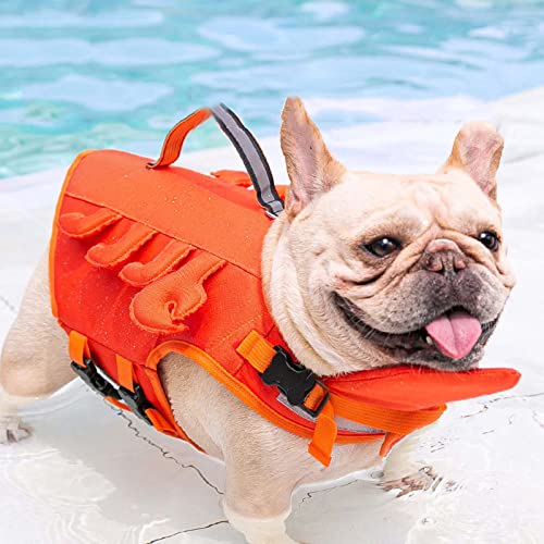 Hundeschwimmweste für Hunde, lustige Krabben-Haustier-Schwimmweste, mit Rettungsgriff, für Schwimmen/Pool/Strand/Bootfahren,A,S von Samnuerly