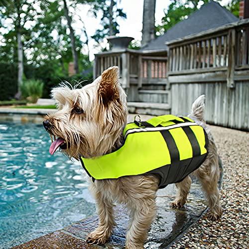 Hundeschwimmwesten zum Bootfahren, Rettungsweste für Haustiere, reflektierend und verstellbar, Schwimmweste für Hunde, Schwimmweste für kleine, mittelgroße und große Hunde (Größe: M (28 cm)) von Samnuerly