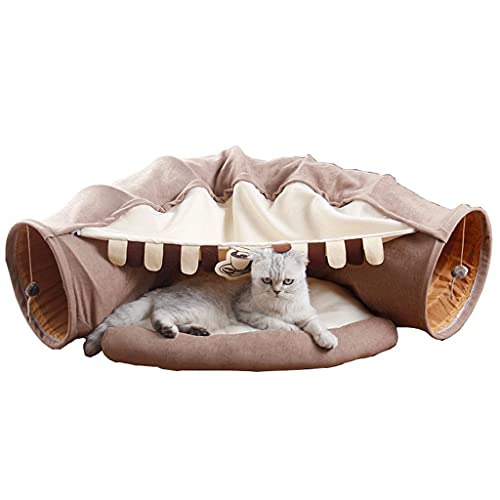 Katzenspielzeug Faltbares Katzenbett Tunnel für Katzen Kanalrolle Totoro Haustier Katzenhaus Nest Interaktives Spiel (A 99cmx27cmx27cm) von Samnuerly