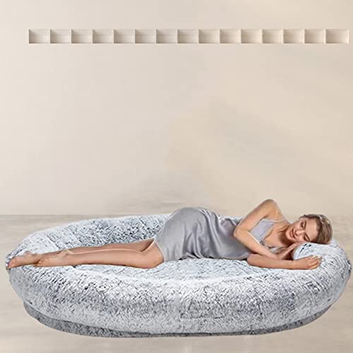 Samnuerly Luxus Einfarbig Hundebett Für Menschen,Große Faules Sofa,Ergonomisches Design Human Dog Bed Mit Rutschfestem Unterseite Riesen Sitzsack (Grey XL) von Samnuerly