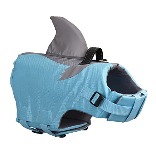 Shark Hundeschwimmweste, verstellbare Schwimmweste für Haustiere mit Griff, reflektierende Hundebadebekleidung, für kleine, mittelgroße und große Hunde,A,XL von Samnuerly
