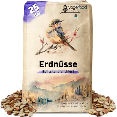 25 KG teilblanchierte Erdnusssplits Erdnüsse Splits Beste Qualität von vogelfood wir sind gut zu Vögeln