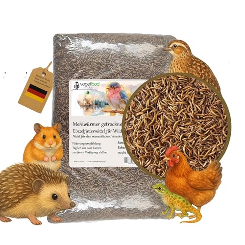 Samore 20 kg Mehlwürmer getrocknet - Vogelfutter Fisch-Futter Nager Vögel Reptilien Igel von Samore