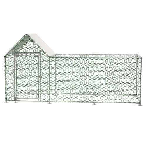 Sampoes Freilaufgehege 300 x 100 x 150 cm, Hasenstall, Hühnerstall mit Sicherheitsschloss und Wasserdichtes PE-Tuch, für Hühner, Kaninchen und Weitere Kleintiere, Silber Sampoes Freilaufgehege 300 x 100 x 150 cm, Hasenstall, Hühnerstall mit Sicherheitsschloss und Wasserdichtes PE-Tuch, für Hühner, Kaninchen und Weitere Kleintiere, Silber von Sampoes