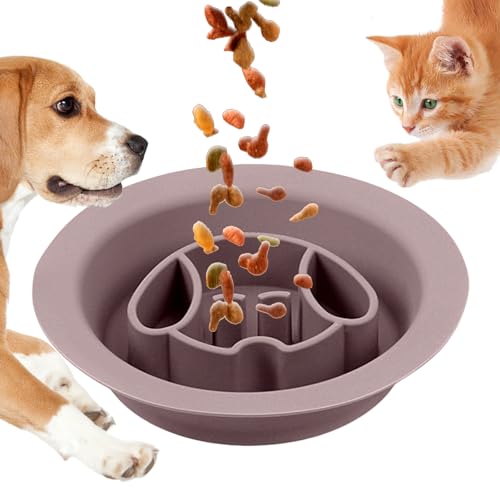 Cat Slow Feeder Bowl - Hundenäpfe mit Saugnäpfen - Langsame Fütterung Leckmatte, Kleiner Hund Slow Feeder Bowl für Kleine bis Mittlere Rassen Samuliy von Samuliy