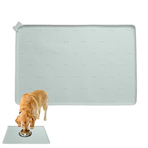 Futternapf-Matte | Futterspender-Pad | 60 x 40 cm Silikon rutschfest faltbar schnell trocknend Anti-Verschütten Haustier Fütterung Pad für Hunde Katzen Indoor Boden Küche von Samuliy