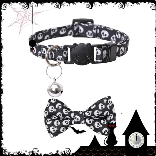 Halloween-Hundehalsband – verstellbare Halsbänder für Hunde und Katzen mit Abnehmbarer Fliege – Outdoor-Haustier-Dekorationsprodukte für Reisen, Fotografie, Zuhause, Spazierengehen, Hochzeit Samuliy Halloween-Hundehalsband – verstellbare Halsbänder für Hunde und Katzen mit Abnehmbarer Fliege – Outdoor-Haustier-Dekorationsprodukte für Reisen, Fotografie, Zuhause, Spazierengehen, Hochzeit Samuliy von Samuliy