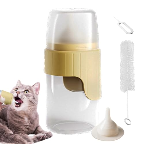 Haustier-Futterflasche, Mini-Sauger, 150 ml, tragbarer Futterspender für Haustiere, austauschbarer Silikon-Sauger, Welpen-Futterstation, Milchschale für Hunde, Welpen, Katzen, Kätzchen und kleine von Samuliy