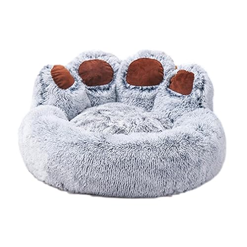 Hundesofa Couch | Flauschiges Kuschel-Schlafbett mit herausnehmbarem Innenpolster – rundes Hunde-/Katzen-Plüschnest Donut-Kuscheltier – Pfotenförmiges Bett für Hunde und Katzen von Samuliy