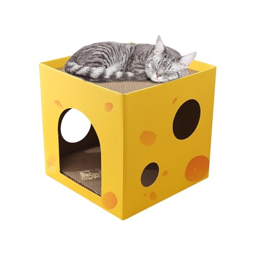 Karton-Katzenbett | Quadratisches faltbares Haus für den Innenbereich, Katzen-Spielhaus im Innenbereich, Möbelschutz Samuliy von Samuliy