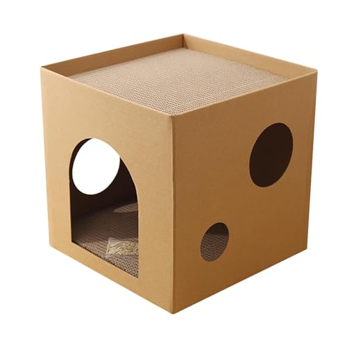 Katzenkratzbox | Quadratisches, faltbares Haus für den Innenbereich | Katzenspielhaus für den Innenbereich, Möbelschutz Samuliy von Samuliy