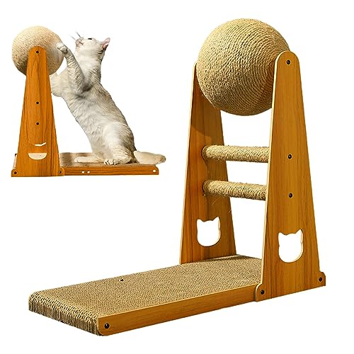 L Shape Cat Scratcher Stylish Sisal Cat Scratcher Ball Kratzfest Vertikaler Katzenkratzer, Langlebig und Verschleißfest Katzenmöbel, Katzenbett und Wellpappe Katzenkratzer Samuliy von Samuliy