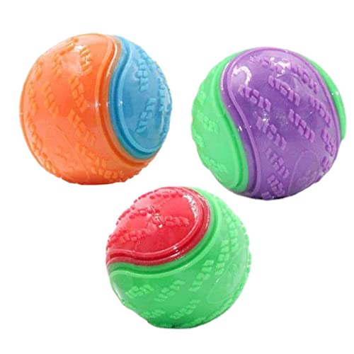 Robuste Hundebälle für Welpen, quietschender Hundeball, große und mittelgroße Hunde, Hundespielzeug, Zahnreinigung, Kauspielzeug, Haustier-Trainingsball, interaktiver Hundeball, 3 Stück Robuste Hundebälle für Welpen, quietschender Hundeball, große und mittelgroße Hunde, Hundespielzeug, Zahnreinigung, Kauspielzeug, Haustier-Trainingsball, interaktiver Hundeball, 3 Stück von Samuliy