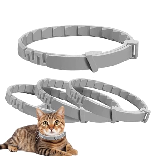 Samuliy Beruhigendes Halsband für Katzen, Pheromon-Halsband, beruhigendes Pheromon-Halsband, Katzen, 4 Stück, verstellbar, langlebig, Pheromon-Halsband für kleine, mittelgroße und große Katzen von Samuliy