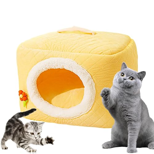 Samuliy Geschlossenes Katzenbett – Geschlossenes Plüsch-Schlafnest, Katzen- und kleine Hundehütte mit abnehmbarem Kissen, Hundehütte für Katzen, Kätzchen, große Hunde, Welpen Samuliy Geschlossenes Katzenbett – Geschlossenes Plüsch-Schlafnest, Katzen- und kleine Hundehütte mit abnehmbarem Kissen, Hundehütte für Katzen, Kätzchen, große Hunde, Welpen von Samuliy