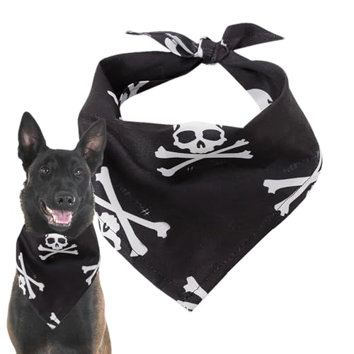 Samuliy Halloween-Hundehalstuch | Dreieckstuch für Haustiere, Verstellbarer -Hundeschal, Dreieckstuch mit Totenkopf-Motiv, waschbar für und Mädchen Samuliy Halloween-Hundehalstuch | Dreieckstuch für Haustiere, Verstellbarer -Hundeschal, Dreieckstuch mit Totenkopf-Motiv, waschbar für und Mädchen von Samuliy