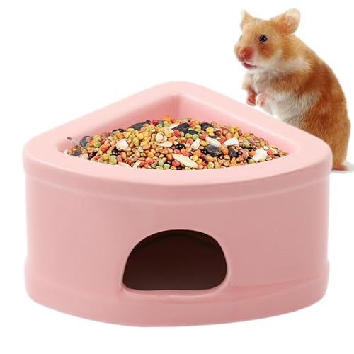 Samuliy Hamsterhaus aus Keramik, halbgeschlossene Hamsterhöhle Kleintierversteck Futterschale, multifunktionales Lebensraumbett für Lemmings, Hamster, Rennmäuse, Mäuse von Samuliy