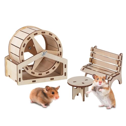 Samuliy Hamsterhütte - Kleines Holzhaus für Hamster | Versteck Käfig Zubehör für Kleintiere, Meerschweinchen, Mäuse, Hamster von Samuliy