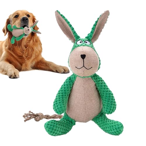 Samuliy Hasen-Hundespielzeug, interaktives Hundespielzeug, quietschender Plüsch, wiederverwendbar, Zahnreinigungsspielzeug, quietschendes Hundespielzeug, Haustierzubehör für kleine, mittelgroße und von Samuliy