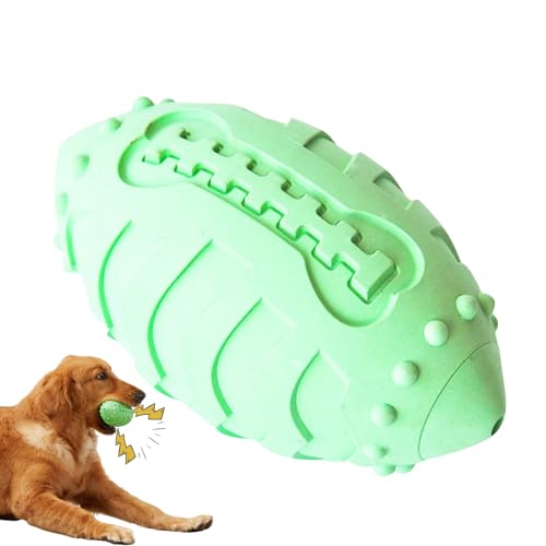 Samuliy Hunde-Kauball, Gummi, Rugby-Spielzeug, robust, leicht zu reinigen, langlebig, interaktives Kauspielzeug für Zahnfleischmassage von Samuliy