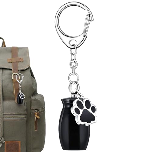 Samuliy Hunde-Schlüsselanhänger-Urnen für Asche, zylindrische Hundepfoten-Form, Haustierurnen für Asche, Andenken, Haustier-Hund, Katze, Einäscherungsschmuck, Pfotenabdruck, Gedenkurne für Hund und Samuliy Hunde-Schlüsselanhänger-Urnen für Asche, zylindrische Hundepfoten-Form, Haustierurnen für Asche, Andenken, Haustier-Hund, Katze, Einäscherungsschmuck, Pfotenabdruck, Gedenkurne für Hund und von Samuliy