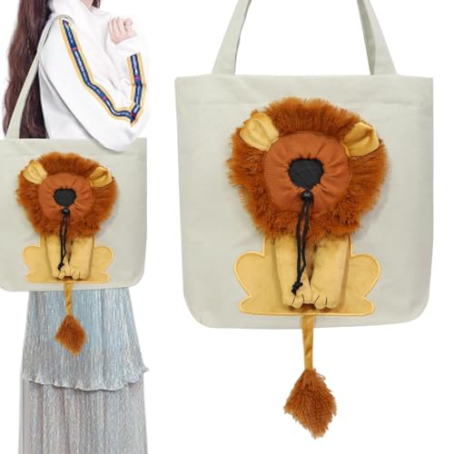 Samuliy Hunde-Schulter-Tragetasche, Haustier-Out-Schultertasche – atmungsaktive Löwen-Haustiertasche, Tragetasche, elastisches Kordel-Design, hält Kätzchen für Geldbörse, Bücher Samuliy Hunde-Schulter-Tragetasche, Haustier-Out-Schultertasche – atmungsaktive Löwen-Haustiertasche, Tragetasche, elastisches Kordel-Design, hält Kätzchen für Geldbörse, Bücher von Samuliy