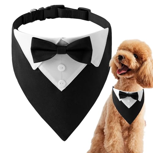 Samuliy Hundehalsband für Hochzeit, Haustier-Fliege, Hundehalstuch, weiches Hundeprinz-Hochzeitsfliege, Halstuch für mittelgroße bis große Hunde, ideal für Partys von Samuliy